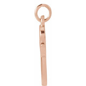 14K Rose Petite Initial P Pendant