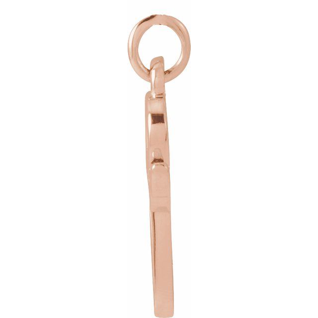 14K Rose Petite Initial P Pendant