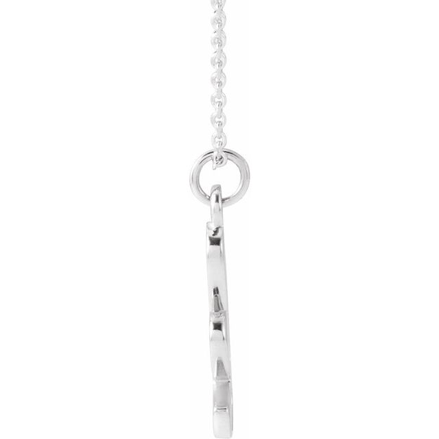14K White Petite Initial K 16" Necklace