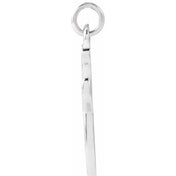 14K White Petite Initial J Pendant