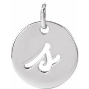 Platinum Script Initial S Pendant