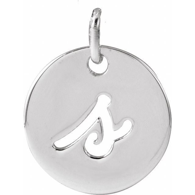Platinum Script Initial S Pendant
