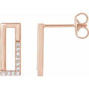 14K Rose 1/10 CTW Natural Diamond Earrings
