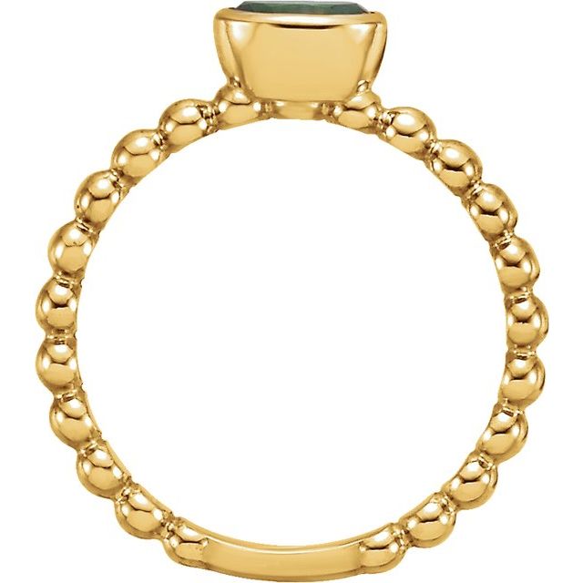 14K Yellow Lab-Grown Emerald Family Stackable Ring