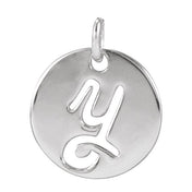 Platinum Script Initial Y Pendant