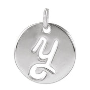 Platinum Script Initial Y Pendant