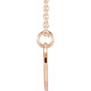 14K Rose Script Initial W 16-18" Necklace