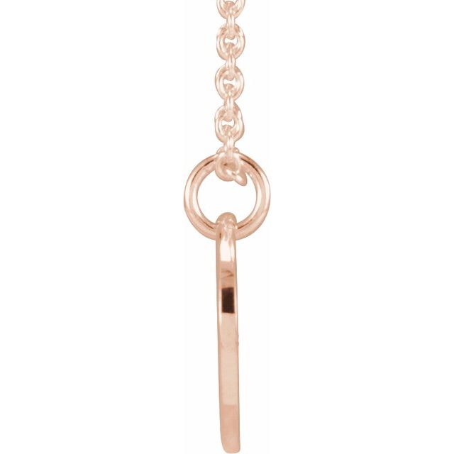 14K Rose Script Initial W 16-18" Necklace