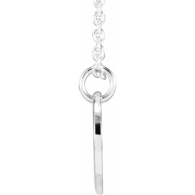 Platinum Script Initial W 16-18" Necklace