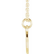 14K Yellow Script Initial W 16-18" Necklace