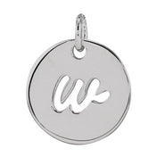 Sterling Silver Script Initial W Pendant