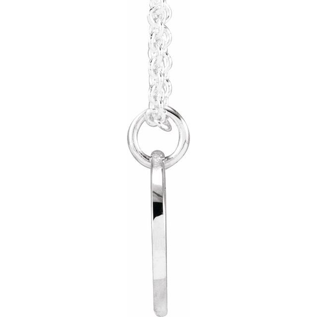 Platinum Script Initial N 16-18" Necklace