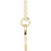 14K Yellow Script Initial N 16-18" Necklace