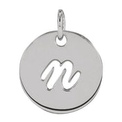 Platinum Script Initial N Pendant
