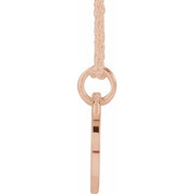 14K Rose Script Initial F 16-18" Necklace