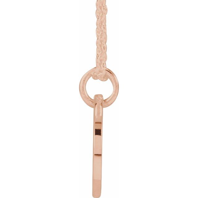14K Rose Script Initial F 16-18" Necklace