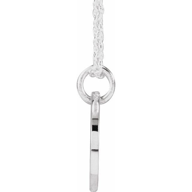 Platinum Script Initial F 16-18" Necklace