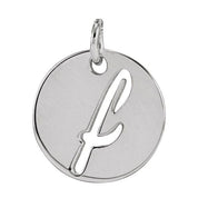Platinum Script Initial F Pendant