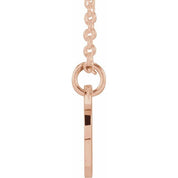 14K Rose Script Initial D 16-18" Necklace