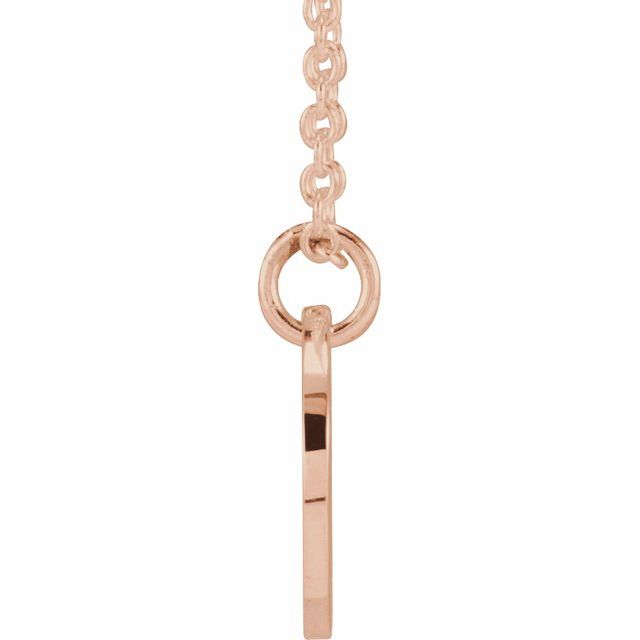 14K Rose Script Initial D 16-18" Necklace