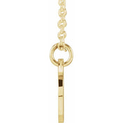 14K Yellow Script Initial D 16-18" Necklace