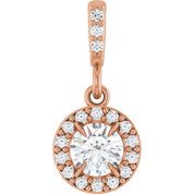 14K Rose 1/3 CTW Lab-Grown Diamond Halo-Style Pendant