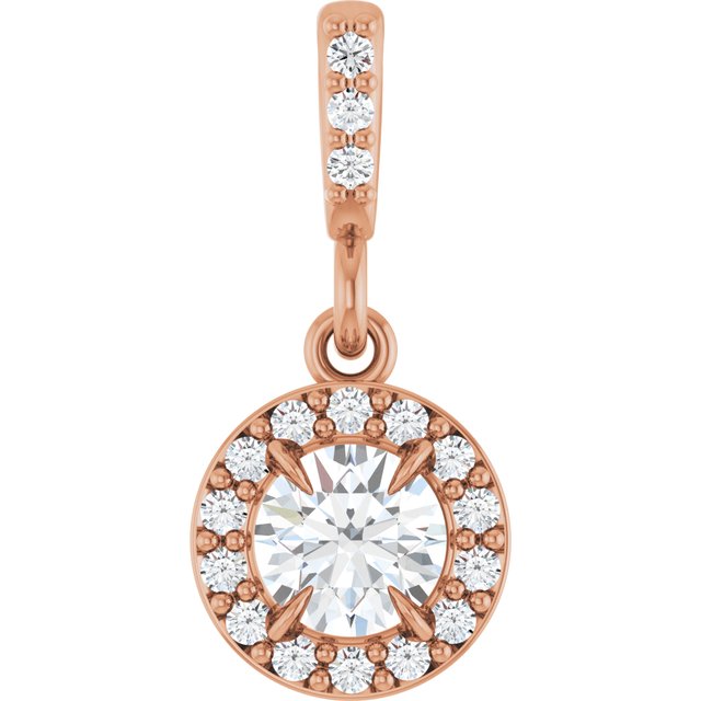 14K Rose 1/3 CTW Lab-Grown Diamond Halo-Style Pendant