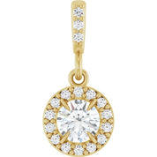 14K Yellow 1/3 CTW Lab-Grown Diamond Halo-Style Pendant