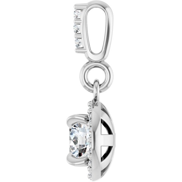 3 CTW Lab-Grown Diamond Halo-Style Pendant
