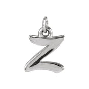 14K White Petite Initial Z Pendant