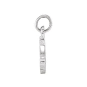 14K White Petite Initial S Pendant