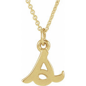 14K Yellow Petite Initial S 16" Necklace