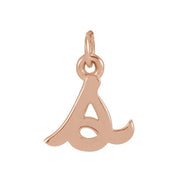 14K Rose Petite Initial S Pendant