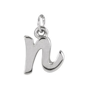 Platinum Petite Initial N Pendant