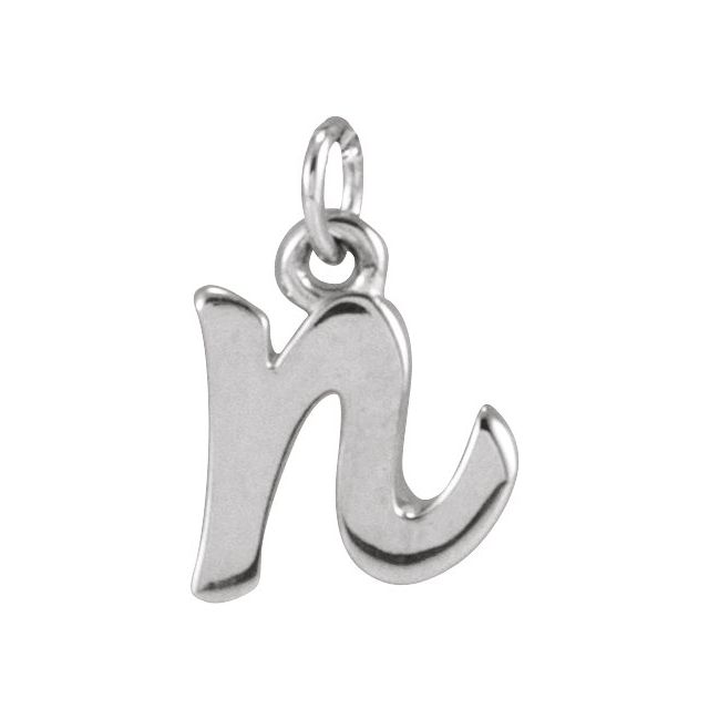 Platinum Petite Initial N Pendant