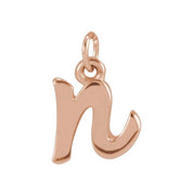 14K Rose Petite Initial N Pendant