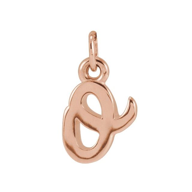 14K Rose Petite Initial O Pendant