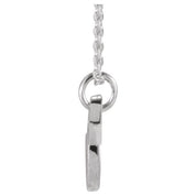 14K White Petite Initial V 16" Necklace