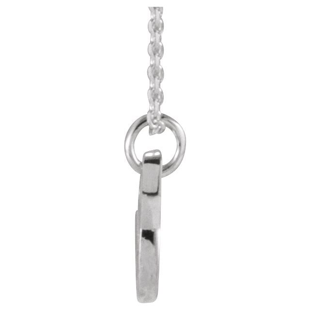 14K White Petite Initial V 16" Necklace