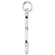 14K White Petite Initial D Pendant
