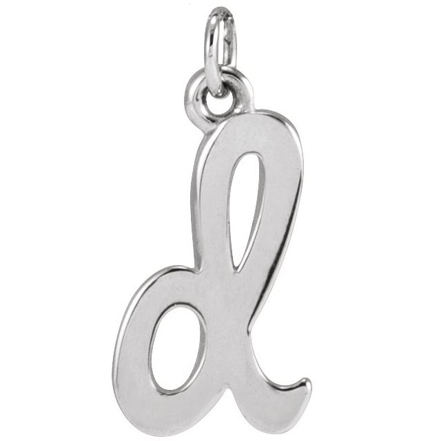 Platinum Petite Initial D Pendant