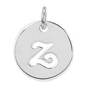 Platinum Script Initial Z Pendant