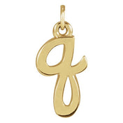 14K Yellow Petite Initial Q Pendant