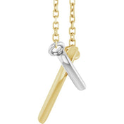 14K Interlocking Hearts 18" Necklace in Yellow, White, and Rose Gold