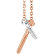 14K Interlocking Hearts 18" Necklace in Yellow, White, and Rose Gold