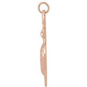 14K Rose Heart & Dagger Pendant