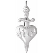 Platinum Heart & Dagger Pendant