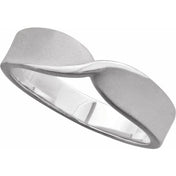 Platinum 5 mm Stackable Twisted Ring