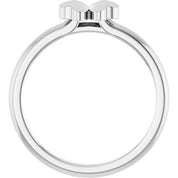 14K White Four-Leaf Clover Stackable Ring
