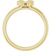 14K Yellow Four-Leaf Clover Stackable Ring